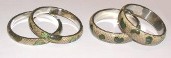 Snake Skin Bangles - Natural with green