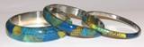 Snake Skin Bangles - Blue Green